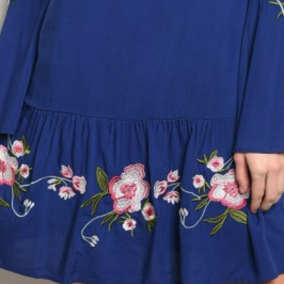 Blue Boho Tunic Dress - Picture 3 of 3
